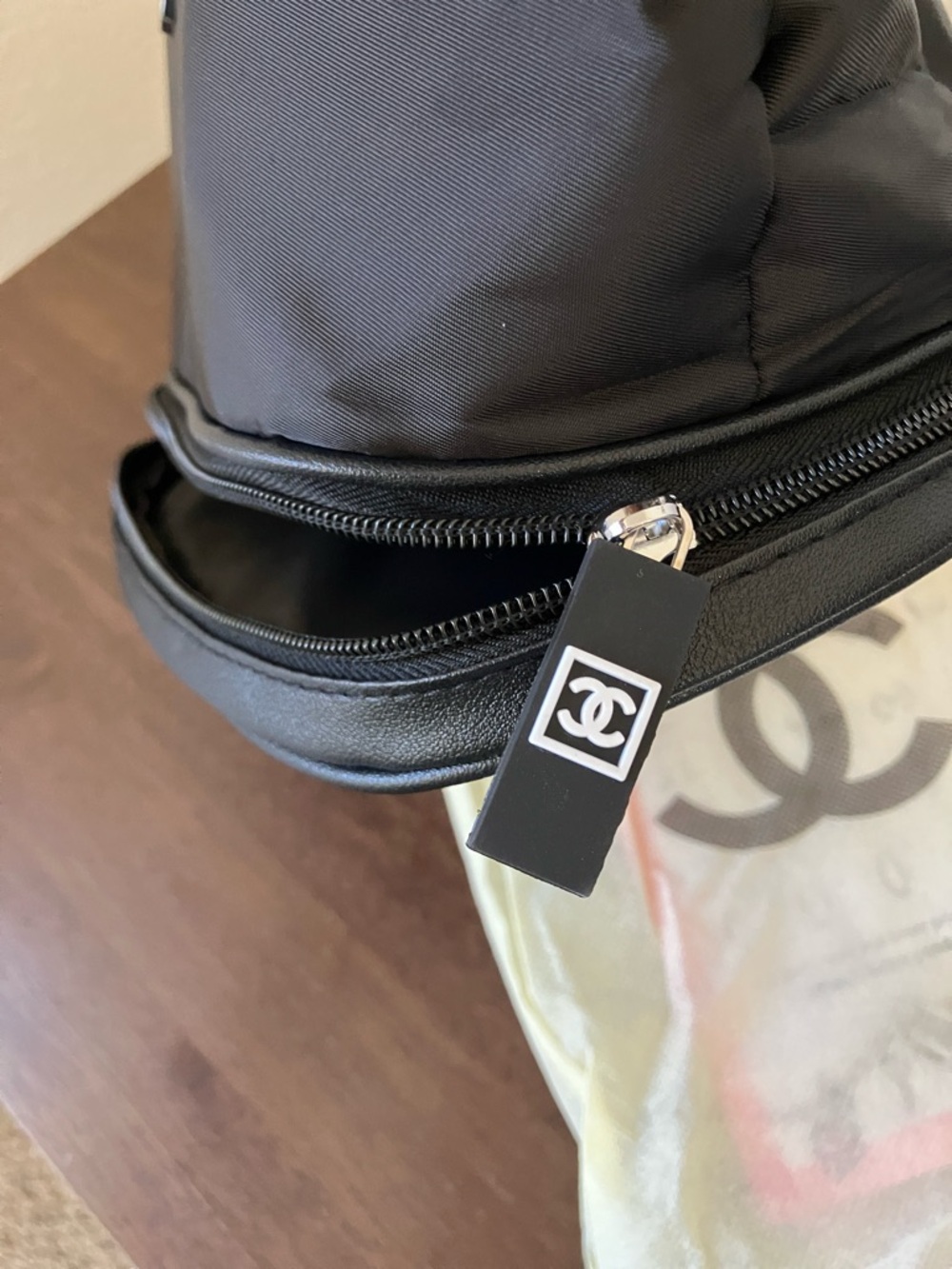 CHANEL Black Nylon CC Logo Toiletry Bag - Picture 5 of 6
